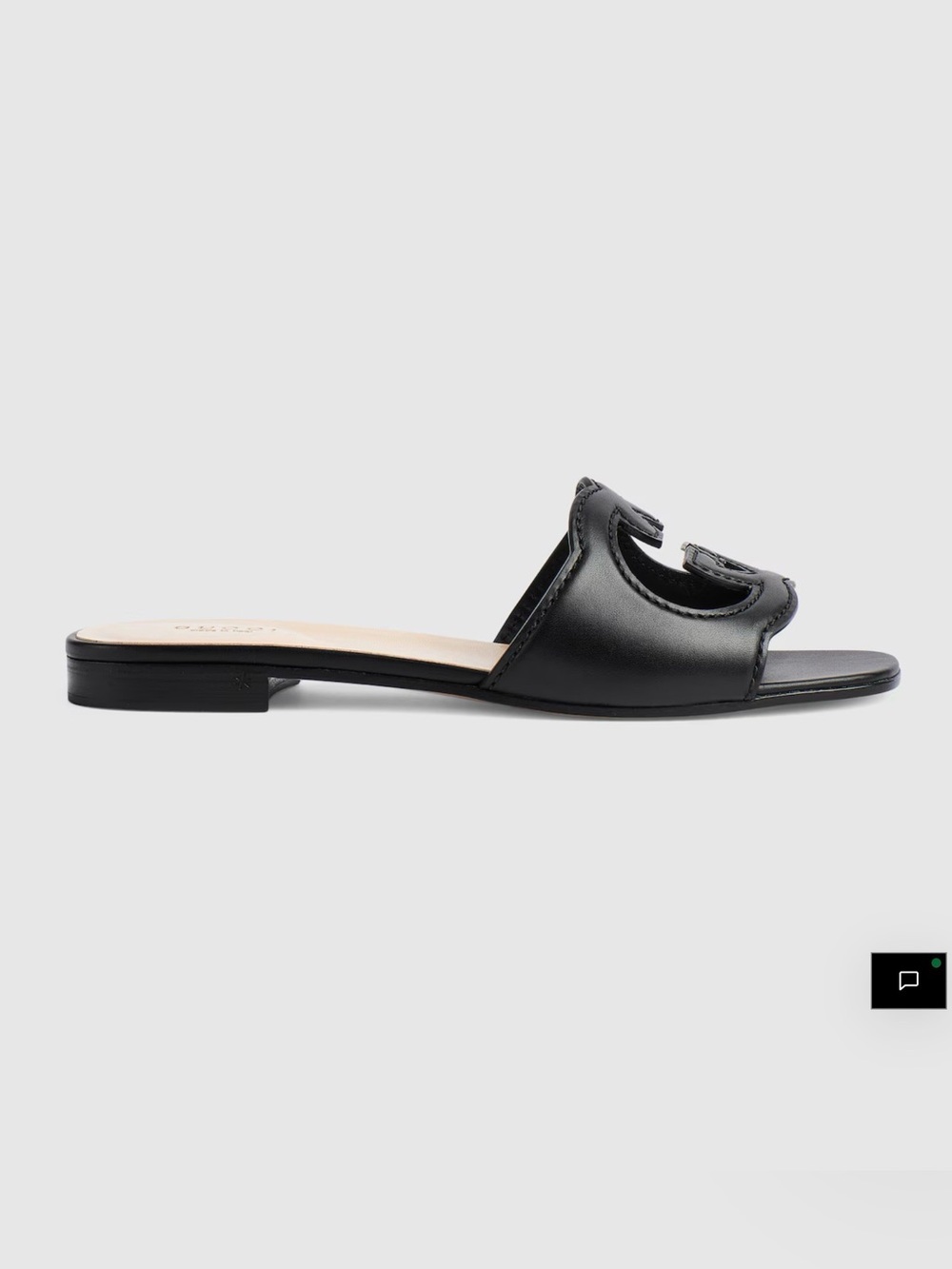 Gucci Black Leather Interlocking-G Slide Sandals - Women - Picture 5 of 14